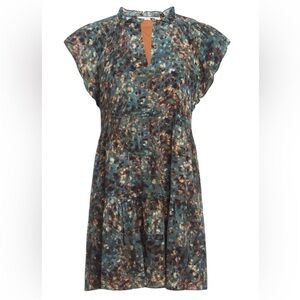 Marie Oliver Frida Dress in Sapphire Reef Print Size L Silk Blend